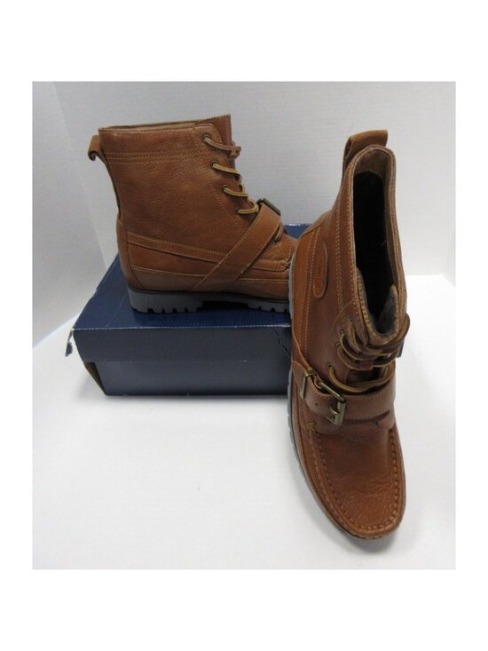 Polo Ralph Lauren Ranger Boots 11 D Leather Buckle Lace Up Combat Lug main image 8
